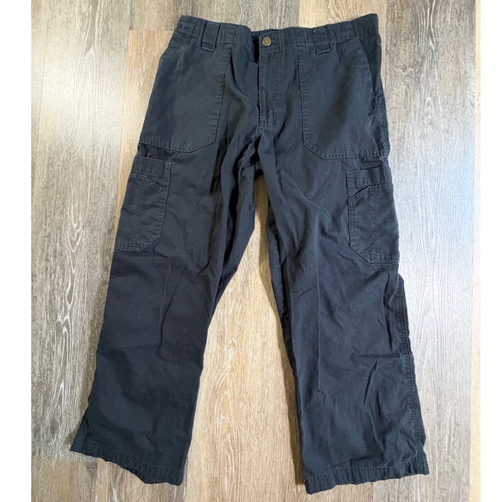 Carhartt Cargo Work Pants Mens Medium Short Black Ripstop Utility C54108S